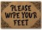 Welcome Door Mats for Home Decor 23.6 x 15.7 Funny Mats with Anti-Slip Rubber Back Kitchen Rugs Personalized Doormat for Entrance Way (Please Wipe Your Feet)