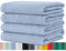 BaSaTex - Handtuch Set für Haushalt & Gäste 4er Pack - Frottee-Handtücher mit Aufhängeschlaufe aus weicher Baumwolle in 50x100cm - Waschtücher für Bad Öko-Tex Standard 100 Zertifiziert - Rauchblau