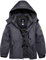 GEMYSE Jungen Winterjacke Outdoor Wasserdicht Winddicht Skijacke mit Kapuze und Fleece (Eisen Grau 01,152-158)