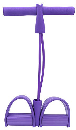 2 Schlauch Fußpedal Zugseil, Keenso Pedal Widerstandsband Elastic Leg Puller Sit-Up Bauch Fitness Training(Lila) fußpedal sit up Oberschenkel