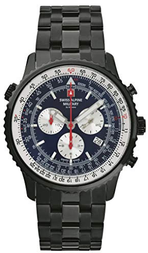 Swiss Alpine Military Herren Uhr Chronograph Analog Quarz 7078.9175SAM Edelstahl