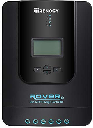 Renogy 30A MPPT Charge Controller with Bluetooth, 30 Amp 12V/24V MPPT Solar Charge Controller Auto Parameter Adjustable LCD Display Solar Panel Regulator for Gel Sealed Flooded and Lithium Battery