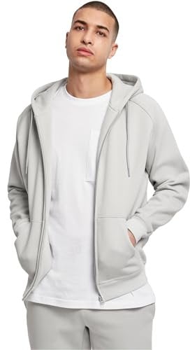Urban Classics Herren Kapuzenpullover Zip Hoody, Sweatjacke mit Reißverschluss für Männer, Loose Fit, S, lightasphalt