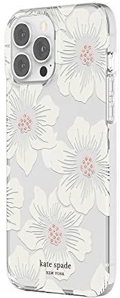 kate spade new york Protective Hardshell Case for iPhone 13 Pro Max - Hollyhock Floral Clear