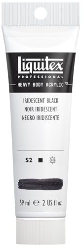 Liquitex Acrílico Heavy Body - pintura acrílica para bellas artes de cuerpo espeso calidad profesional, color negro iridiscente 59 ml