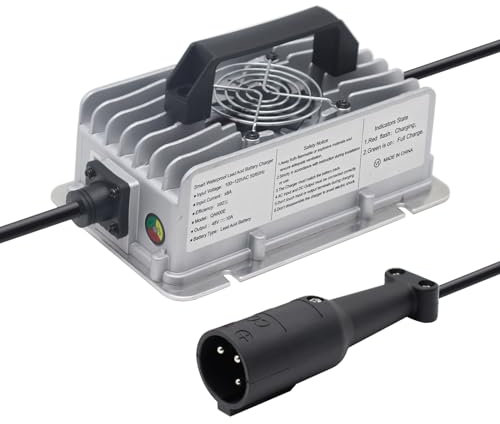 Battery Charger 48V 10A for Club Car Golf Cart with 3 Pin Round Plug