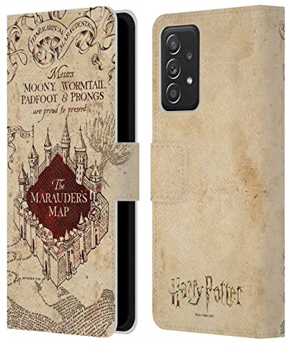 Head Case Designs Offizielle Harry Potter The Marauder's Map Prisoner of Azkaban II Leder-Wallet-Hülle Kompatibel mit Samsung Galaxy A53 5G (2022)