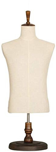 Professionelle männliche Schaufensterpuppe Torso Oberkörper Nähen mit rundem Ständer für Kleidung Display Dummy-Modell (Braun Medium)
