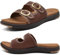 COFACE Sandales Femme Été Mode Orthopedique Slides Avec Support Confortable Plantar Fasciite Léger Sandale De Sangles Réglables,Marron 35