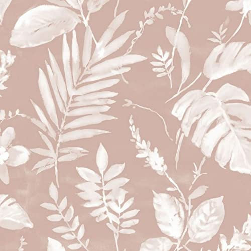 Muriva Eden Tane Leaf Tropical Watercolour Wallpaper Blush Pink L98903