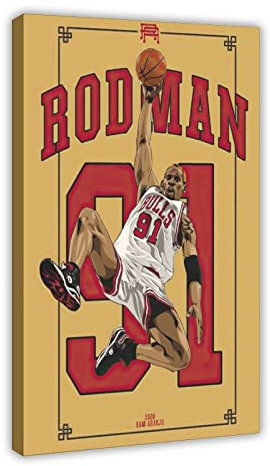 Dennis Rodman Poster Basketball Bild Leinwand Poster Schlafzimmer Dekor Sport Landschaft Büro Zimmer Dekor Geschenkrahmen Stil 50 x 75 cm