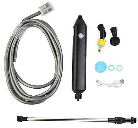 DAZZLEEX Aspersor eléctrico ajustable portátil para riego de jardín, lavado de coches, limpieza del hogar, etc.