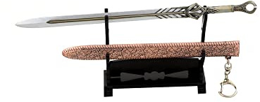 hanaiette 1 x God of War Chaos Klinge Donner Hammer Axt Schwert Waffe Modell Schlüsselanhänger mit Display-Ständer (Standardmodell 13)