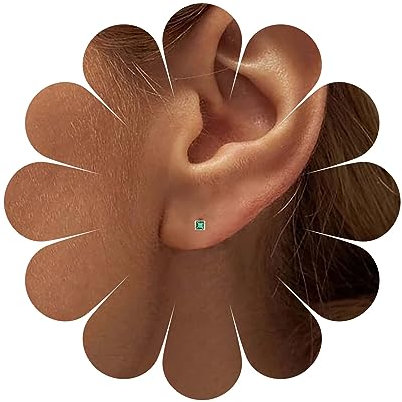 Yheakne Vintage Kleine Smaragd Ohrstecker Gold Smaragd Quadratische Ohrringe Mini Smaragd Cz Ohrringe Grüner Kristall Ohrringe Schmuck Für Frauen Und Mädchen