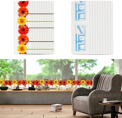 Hochviskose Fliegenfalle für Fenster, 20 Stück ungiftige und umweltfreundliche Klebefallen, Starke Haftung Nachhaltige Lösung für Fliegende Insekten (21 x 7.3mm)