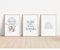 MeinBaby123® Bilder Kinderzimmer | 3er Set DIN A4 | Kinderzimmer Poster | Deko Bilder Kinderzimmer | Babyzimmer Deko Regenbogen | Taufgeschenk, Geschenk zur Geburt (Elefant & KrokoV2)