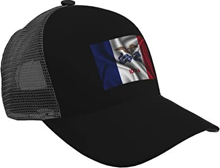 Baseballkappe Silk Style Flag of Iowa Baseball Cap Breathable Curved Brim Mesh Caps Sun Visor Hip-Hop Hat Adjustable Trucker Hats
