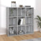 FIRBNUS Bücherschrank Grau Sonoma 98x30x98 cm Bücherregal Schmal Wohnzimmer Möbel Sideboard Holz Industrial