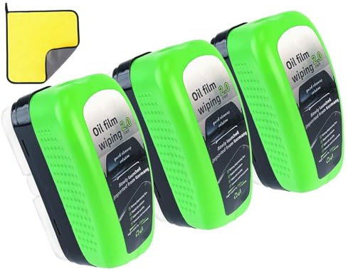 3 Pcs Automotive Oil Film Cleaning Brush, 150ml Powerful Windscreen Cleaner Glass Cleaning Board Car Window Cleaner Windscreen Cleaner Tool for Easily Improve Clarity/Visibility(01)