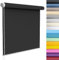 Verdunklungsrollo ohne Bohren Klemmfix 80 x 210 cm Hitzeschutz und Sichtschutz Klemmfix Seitenzugrollo Inkl Montage-Teile, für Fenster innen Wandmontage, Schwarz