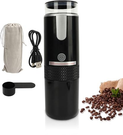 Gugxiom Máquina de Café Portátil - Cafetera de 1200 MAh Con Cápsulas Compatibles y Molido - Un Solo Botón Para Viajes y Camping