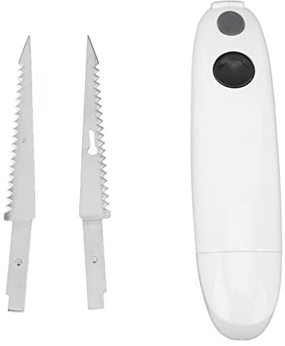 OKJHFD Cortador De Filete Eléctrico, Cuchillo A Batería Cuchillo De Filete Eléctrico Inalámbrico De Acero Inoxidable Cuchillo De Filete Portátil para Tallar Carnes Pavo Aves De Corral Pan Elaboración
