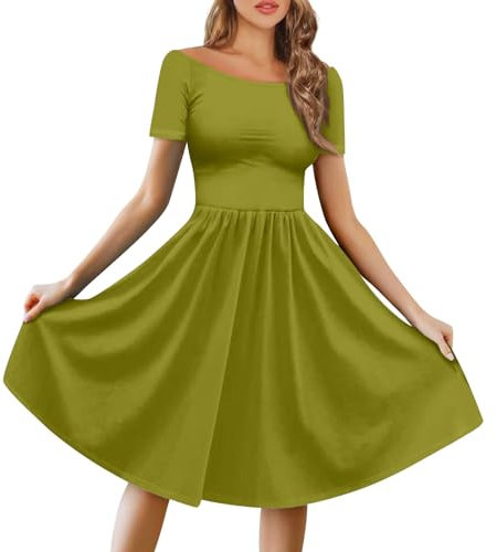 FeiBeauty Gürtel Kleid Sommer Kurz Weiß Damen Skaterkleid Rockabilly Sommerkleid Polo Für Schwarz Damenkleid Winter