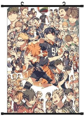 Zhongkaihua Haikyuu Poster, Gemälde, Stoff, hängende Schriftrolle, Wandkunst, Anime-Poster, Haikyuu Merch, Schlafzimmer, Heimdekoration
