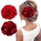 2 Stücke Blumen Haarspangen Haarclip Rot Blume Brosche Haarschmuck Haarnadeln Haarklammer für Party Hochzeit Halloween Karneval Maskerade Make up