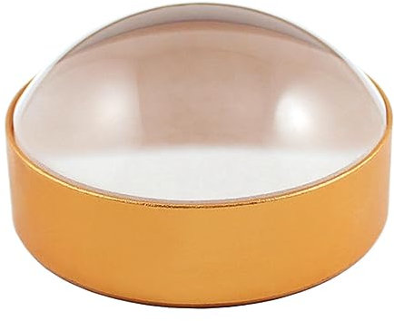 Taschenlupe, 6-fache Tisch-Leselupe, Metall, 60 mm, optisches Glas, Bogenform, Lupe, für ältere Menschen, tragbare 6-fache Kuppellupe, Briefbeschwererlupe, 60 mm, goldfarben, rund