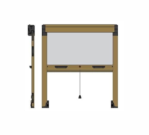 Zanzariera verticale a rullo fai da te, kit zanzariera sali e scendi riducibile su misura con chiusura rallentata. (Bronzo, FINO A L:120 X H:160)