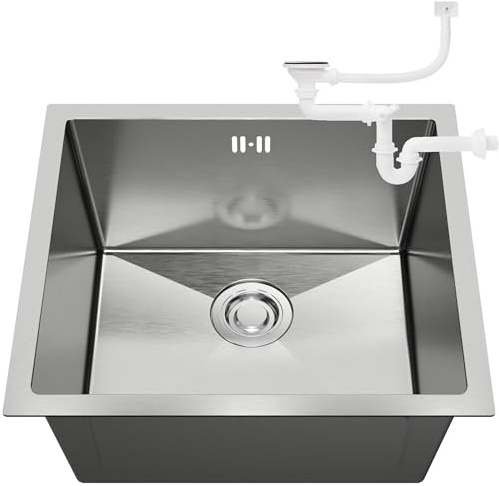 ANW HOME Evier Cuisine 1 Bac 47x45 cm, Inox