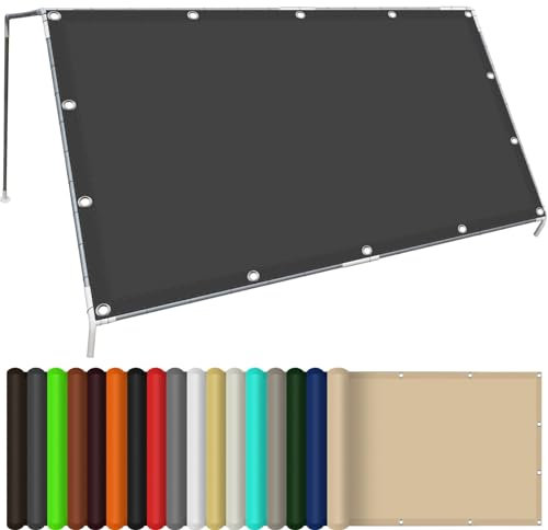 Toile d'ombrage Voile Ombrage Pergola 250 x 260 cm Imperméable Anti 98% UV Résistant Hydrofuge Voile d'ombrage Imperméable pour Extérieur, Jardin, Terrasse, Gris Foncé