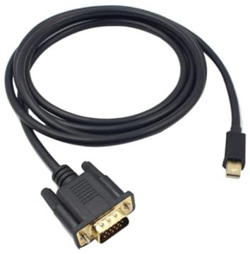 Artibetter 1.8m Mini Displayport Zu Vga Adapterkabel Vergoldete Anschlüsse Unterstützt Für Laptop Desktop Und Monitor Für Präsentationen Und Multimedia