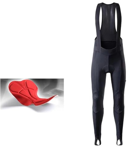 Salopette Ciclismo Uomo Pantaloni con bretelle lunghi da ciclismo invernali Collant 5-15 ° C Pile termico da uomo MTB Downhill Bike Pantaloni lunghi da ciclismo for bicicletta da montagna(1,3XL)