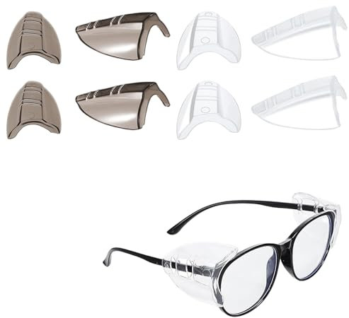 4 Paar Brille Seitenschutz, Schutzbrille Seitenschutz,Transparenter Sonnenbrille Seitenschutz,Sicherheit Schutz für Augenschutzbrillen für Kleine bis Mittlere Brillen