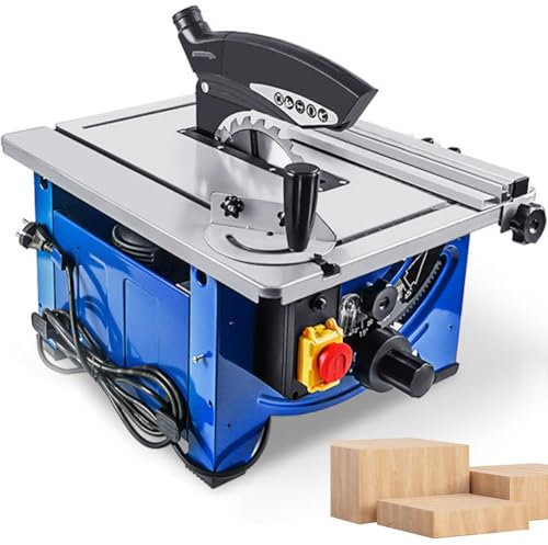 Scie de Table 8 Pouces, scie Circulaire d'établi 2300 W avec Lame de scie de 210 mm, Profondeur de Coupe 5-45 mm, Support de Coupe d'onglet à 45°, Table de scie multifonctionnelle pour Aluminium, PVC