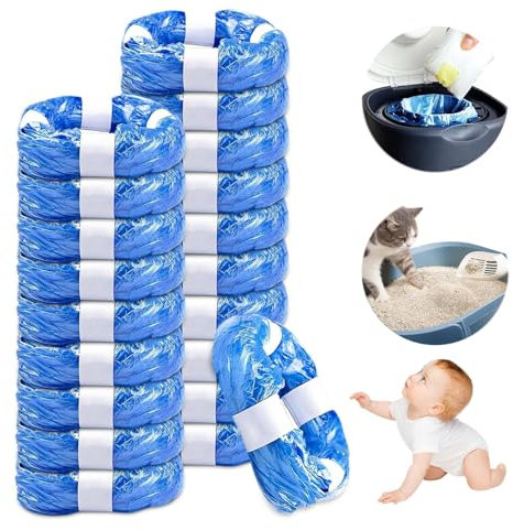 20er-Pack Windeleimer Nachfüllkassetten, PARPAT 4.5M Windeleimer Nachfüllfolie Abdichtung Zähigkeit, Windeleimer Geruchsdicht Kompatibel mit Meisten Windeleimern, für Litter Locker Nachfüllkassette