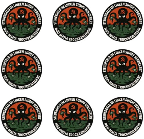 Sammys Shirt Store 48 Stück Aufkleber 4cm rund NGO Mafia trockenlegen Linke Vereinsmafia Sticker Sparpack gut haftend Aktiv Werden 5 cm
