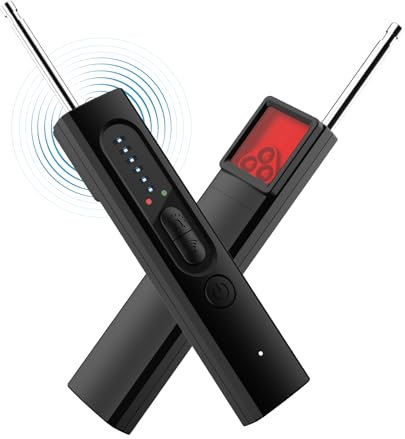 TUL Micro Espion Détecteur, Détecteurde Fréquence Camera Espion, Détecteur de Caméra Cachée Micro Espion Ecoute a Distance, sans Fil, Détecteur de Bugs pour Bureau, Hôtel, Maison Micro