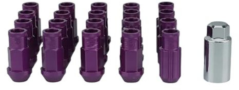 RAVTAKL Radnabenschraube Kompatibel Mit Mitsubishi Aluminium-Außenverkleidungsteile, Zubehör, Auto-Radmuttern, M12 X 1,5, M12 X 1,25, Radkappen, 20 Stück(Purple,M12x1.5)