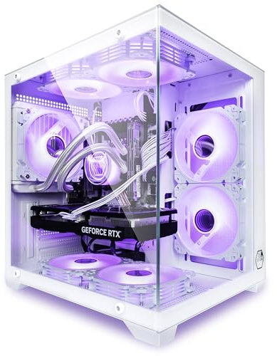 Gaming PC Venom White Wasserkühlung, RGB, bis 128GB RAM, GTX 1660S/ RTX 3050/ RTX 5060, bis 2TB SSD, Intel E5, WiFi, BT (2. Grafikkarte: NVIDIA RTX 3050, 32GB RAM | 240GB SSD)