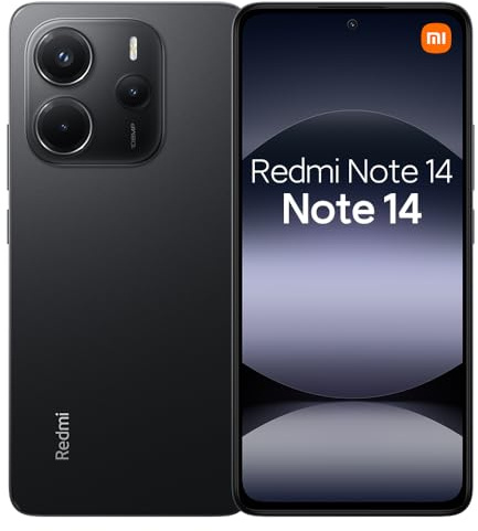 XIAOMI Redmi Note 14 4G Smartphone 8 Go + 256 Go, écran AMOLED 6,67 FHD+ 120 Hz, MediaTek Helio G99-Ultra, Appareil Photo 108 Mpx, 33 W TurboCharge, 5 500 mAh, Noir (Chargeur Non Inclus)