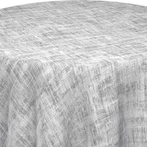 Wachstuch Wachstischdecke Vintage Flair Silbergrau Rund 130 cm Tischdecke abwischbar