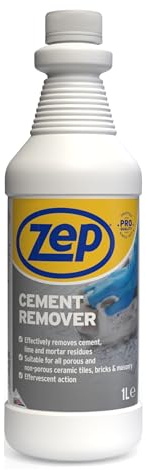 Zep Cement Remover 1L | Tile & Grout Cleaner for Cement Haze, Mortar & Limescale Residue – Brick, Masonry, Porcelain Tile & Patio Cleaner