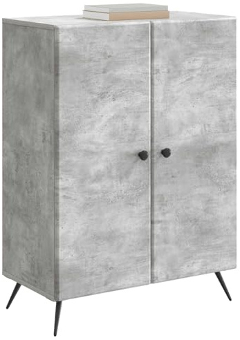 vidaXL Sideboard Betongrau 66 x 34,5 x 90 cm Holzwerkstoff, Wohnzimmer, rechteckige, Moderne Aufbewahrung, geräumiger Buffet-Schrank, Coole Sideboards, Elegante Wohnaccessoires