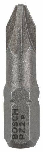 Bosch Professional Bit Extra-Hart für Pozidriv-Kreuzschlitzschrauben (PZ2, Länge: 25 mm, 100 Stück)