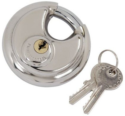 70mm Stainless Steel Disc Padlock - Ideal gate, bike, motorbike security