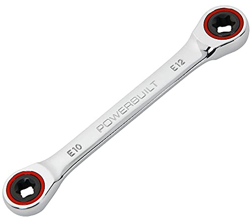 Powerbuilt 641760 Ratcheting Double Box-End E-Star Wrench - E10/E12