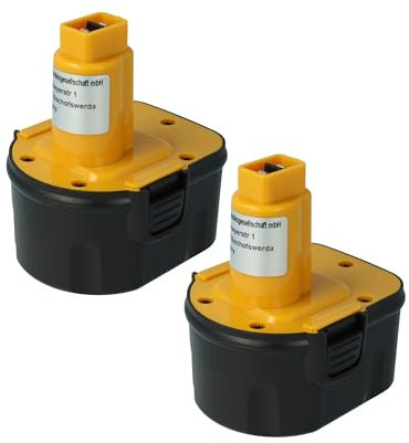 vhbw 2X Batteries Compatible avec Dewalt 152250-27, 2802, 2802K, 2812B, 2812K, 2832K, 2852B Outil électrique (2000mAh NiMH 12 V)